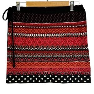 Icelandic‎ Design Wool Blend Skirt Tie Waist Womens Medium Nordic Geometric Dots